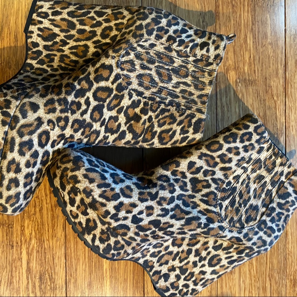 BCBGeneration Wedge Platform Leopard Booties